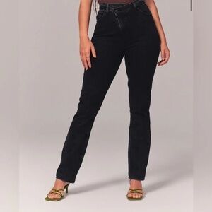 Like New Abercrombie 90’s Slim Straight Ultra High Rise Crossover - Black, 27